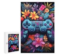 Puzzle da 1000 pezzi, per adolescenti, controller da gioco floreale, per adulti, gioco di pensiero, allenamento della memoria, interazione genitore-figlio, 1000 pezzi