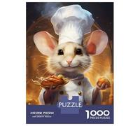 Puzzle Da 1000 Pezzi Per Adolescenti Cooking Mouse Chef Uniform Puzzle Per Adulti Gioco Pratico Ma Divertente E Umoristico Sfida Educativa 38x26cm/1000pcs