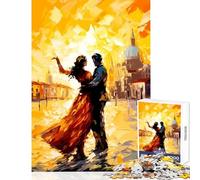 Puzzle da 1000 pezzi per adolescenti Coppia che balla a Venezia Dipinto Giocattoli antistress Idee regalo Gioco pratico Ogni pezzo è unico - Dimensioni 50x75cm