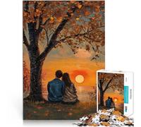 Puzzle da 1000 pezzi per adolescenti Coppia che guarda il tramonto sfida educativa con pezzi completamente interconnessi di forma casuale 75x50cm