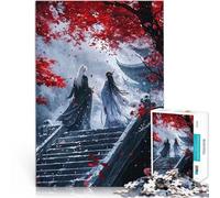 Puzzle da 1000 pezzi per adolescenti Coppia di anime in autunno rosso Sollievo dallo stress Migliorare l'amore tra le coppie 38x26cm