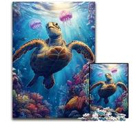 Puzzle da 1000 pezzi per adolescenti, coppia di delfini, puzzle in legno per 14+ anni, difficile da completare ma divertente e umoristico, regalo di compleanno 50X75cm
