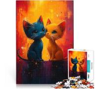 Puzzle da 1000 pezzi per adolescenti Coppia di gatti carini giochi divertenti per famiglie è ideale come regalo per tutta la famiglia 75x50cm