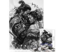 Puzzle da 1000 pezzi per adolescenti coppia di samurai che si abbracciano giocattolo educativo ottimo regalo per gli amanti del gioco un'opera d'arte (50x75cm)