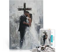 Puzzle da 1000 pezzi per adolescenti Coppia di sposi sotto la croce Taglio di precisione Decorazione murale Regali unici per compleanno e Natale 38x26cm