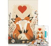Puzzle da 1000 pezzi per adolescenti, coppia di volpi innamorate, giocattolo educativo, regalo di compleanno, speciale 38x52cm