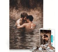 Puzzle da 1000 pezzi per adolescenti, coppia gay che si abbraccia in acqua, gioco pratico, passatempo ideale per le vacanze, compleanno e Natale 50x75cm