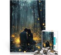 Puzzle da 1000 pezzi per adolescenti Coppia romantica nella foresta magica con lucciole luminose Antistress Sfida difficile grande regalo 52x38cm