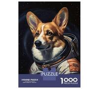 Puzzle Da 1000 Pezzi Per Adolescenti Corgi Dog The Astronaut Puzzle Per Adulti Giocattolo Decorazione Da Parete Arte Da Parete Regali Unici Per Compleanno 52x38cm/1000pcs