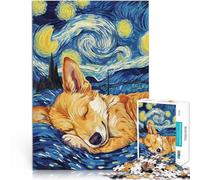 Puzzle da 1000 pezzi per adolescenti Corgi nella notte stellata Sfida di gioco educativo giocattolo perché è ideale come regalo per tutta la famiglia 75x50cm