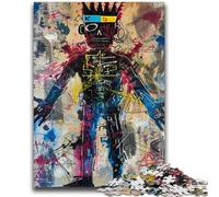 Puzzle da 1000 pezzi per adolescenti, corona con teschio in stile Basquiat, aiuta il cervello ad allenarsi, giocattoli avvincenti per coltivare la pazienza, decorazione perfetta, 50x75cm