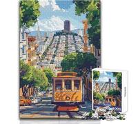 Puzzle da 1000 pezzi per adolescenti, corsa di velocità con la funivia di San Francisco, giochi rilassanti per bambini dai 14 anni in su (dimensioni 38x26cm)