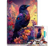 Puzzle da 1000 pezzi per adolescenti, corvi e fiori, giocattoli avvincenti per stimolare l'intelligenza cerebrale, regalo di compleanno, regali, decorazioni murali 38x26cm