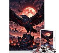 Puzzle da 1000 pezzi per adolescenti corvo della luna di sangue in un paesaggio fantasy oscuro giocattoli fai da te opera d'arte regalo gioco educativo collezione di artisti belle arti (38x52cm)