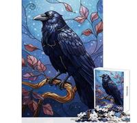 Puzzle da 1000 pezzi per adolescenti corvo su ramo arte digitale giocattolo educativo regalo divertente giochi per famiglie attività divertenti a casa dimensioni 50x75cm