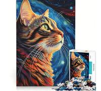 Puzzle da 1000 pezzi per adolescenti "Cosmic Cat Dreams", giocattolo decorativo da parete, regalo di compleanno, per rafforzare l'amore tra le coppie 38x52cm