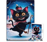 Puzzle da 1000 pezzi per adolescenti Cosmic Cat Joy Calm Piacevole Tempo libero Divertimento Stretto Senza cuciture Precisione Giocattolo Dimensioni 38x52cm