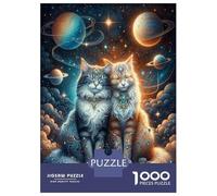 Puzzle Da 1000 Pezzi Per Adolescenti Cosmic Cats Fantasy Art Print Puzzle Per Adulti Gioco Per Famiglie Difficile Difficile Unico Compleanno E Regali 38x26cm/1000pcs