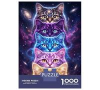 Puzzle Da 1000 Pezzi Per Adolescenti Cosmic Cats in Space Puzzle Per Adulti Gioco Per Famiglie Sfida Difficile Ideale Come Regalo 52x38cm/1000pcs