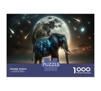 Puzzle Da 1000 Pezzi Per Adolescenti Cosmic Elephant in Space Puzzle Per Adulti Giocattoli Antistress Decorazione Da Parete Regali Unici Per Compleanno E Natale 52x38cm/1000pcs