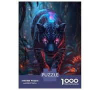 Puzzle Da 1000 Pezzi Per Adolescenti Cosmic Jaguar in The Jungle Puzzle Per Adulti Gioco Pratico Decorazione Da Parete Offerta Come Regalo Per Tutta La Famiglia 52x38cm/1000pcs
