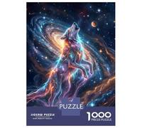 Puzzle Da 1000 Pezzi Per Adolescenti Cosmic Wolf Howling at The Moon Puzzle Per Adulti Fai Da Te Giocattoli Antistress Regali Di Natale E Compleanno 38x26cm/1000pcs