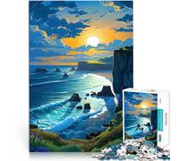 Puzzle da 1000 pezzi per adolescenti Costa al tramonto Difficile da completare ma divertente e umoristico Ottimo regalo per i giochi 38x26cm