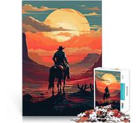 Puzzle da 1000 pezzi per adolescenti cowboy nel deserto Antistress Vacanza in patria Uccidere il tempo Giocattoli per la decorazione della casa 75x50cm