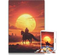 Puzzle da 1000 pezzi per adolescenti Cowboy nel deserto Gioco di sfida unico ma divertente e umoristico Opera d'arte regalo Dimensioni 50x75cm