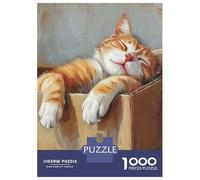 Puzzle Da 1000 Pezzi Per Adolescenti Cozy Cat Nap Box Puzzle Per Adolescenti Gioco Pratico Decorazione Murale Difficile Da Completare 70x50cm/1000pcs