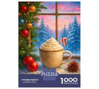 Puzzle Da 1000 Pezzi Per Adolescenti Cozy Christmas Cocoa by The Window Puzzle Per Adulti Gioco Pratico Ma Divertente E Umoristico Sfida Educativa 70x50cm/1000pcs