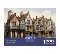 Puzzle Da 1000 Pezzi Per Adolescenti Cozy Medieval Village Street Scene Puzzle Per Adolescenti Gioco Rompicapo Regali Per Donne Attività Divertenti A Casa 70x50cm/1000pcs