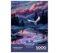 Puzzle Da 1000 Pezzi Per Adolescenti Crane over A Rainbow River Puzzle Giochi Rilassanti Analisi E Logica Riduzione Dello Stress Regali 38x26cm/1000pcs
