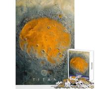 Puzzle da 1000 pezzi per adolescenti cratere sulla superficie di Titano Saturno e Luna Gioco interattivo decorazione perfetta giocattolo educativo allena la mente e le mani (38x26cm)