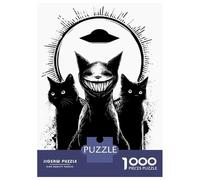Puzzle Da 1000 Pezzi Per Adolescenti Creepy Cats And UFO Puzzle Per Adolescenti Giochi Rilassanti Migliora La Memoria Regali Per Amici E Familiari 52x38cm/1000pcs