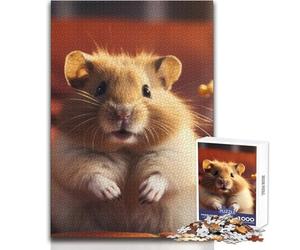 Puzzle da 1000 pezzi per adolescenti Criceto al cinema Gioco di sfida unico ma divertente e umoristico Opera d'arte regalo Dimensioni 50x75cm