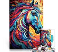 Puzzle da 1000 pezzi per adolescenti criniera fluente dei cavalli Giochi divertenti Decorazione murale Regali unici per compleanno e Natale 50x70cm