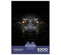 Puzzle Da 1000 Pezzi Per Adolescenti Crocodile Eyes in Dark Water Puzzle Per Adulti Gioco Rompicapo Modello Di Assemblaggio Regali Per Amici E Familiari 52x38cm/1000pcs