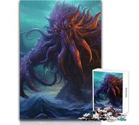 Puzzle da 1000 pezzi per adolescenti Cthulhu sul mare Rilassante Tempo libero Preciso Incastro Precisione Giocattolo Dimensioni 38x52cm