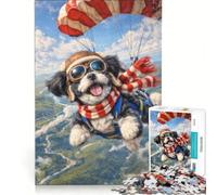 Puzzle da 1000 pezzi per adolescenti, cucciolo coraggioso che si lancia con il paracadute, giocattolo decorativo da parete, difficile e stimolante, ottimo regalo per gli appassionati di videogiochi,