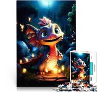 Puzzle da 1000 pezzi per adolescenti Cucciolo di drago al neon Per il divertimento in famiglia Migliorare l'amore tra le coppie 38x26cm
