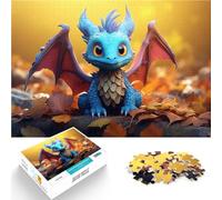 Puzzle da 1000 pezzi per adolescenti Cucciolo di drago autunnale Vacanza a casa: uccidere il tempo Migliorare l'amore tra le coppie 38x26cm