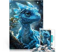 Puzzle da 1000 pezzi per adolescenti Cucciolo di drago blu ghiaccio Gioco a quiz Ogni pezzo è unico - Gioco divertente e stimolante per tutta la famiglia 52x38cm
