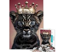 Puzzle da 1000 pezzi per adolescenti cucciolo di leopardo re gioco pratico sfida per l'intelligenza giocattolo avvincente ottimo regalo per donne (dimensioni 38x26cm)