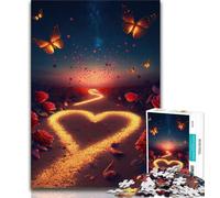 Puzzle da 1000 pezzi per adolescenti Cuore sulla spiaggia 1000 pezzi per adulti, antistress Sfida difficile Regali di Babbo Natale segreto (dimensioni 38x26cm)