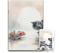 Puzzle da 1000 pezzi per adolescenti Curiosità allo stagno Rompicapo Giochi per famiglie Decorazione per la casa Giocattoli antistress Dimensioni 50x75cm