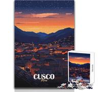 Puzzle da 1000 pezzi per adolescenti Cusco, Perù al calar della notte Gioco di sfida unico Sfida difficile Regalo per compleanni Dimensioni: 38x26cm