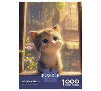Puzzle Da 1000 Pezzi Per Adolescenti Cute Anime Kitten in Rain Puzzle Fai Da Te Giocattoli Divertenti E Umoristici Regali Unici Per Compleanno E Natale 38x26cm/1000pcs