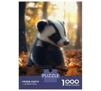Puzzle Da 1000 Pezzi Per Adolescenti Cute Badger in Autumn Puzzle Per Adulti Gioco Pratico Assemblaggio Di Modelli Regali Antistress 70x50cm/1000pcs
