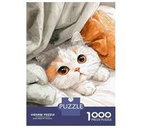 Puzzle Da 1000 Pezzi Per Adolescenti Cute Cat Under Blanket Illustration Puzzle Per Adolescenti Giochi Rilassanti Migliora La Memoria Regali Per Amici E Familiari 52x38cm/1000pcs